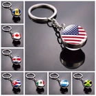 Новинка, брелок для ключей, двухсторонний подвесной стеклянный шар с национальным флагом стран Северной Америки