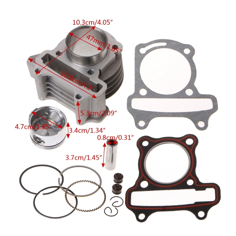 

New 47mm Big Bore Kit Cylinder Piston Rings fit for GY6 50cc to 80cc 4 Stroke Scooter Moped ATV with 139QMB 139QMA Engine