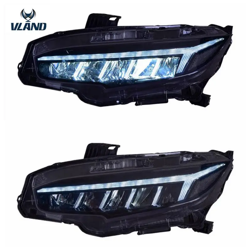 VLAND автомобильный Стайлинг Головной фонарь для Civic светодиодный 2014 2019 с