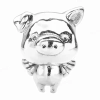 925 sterling animal cute pig european charms bead fit for original charms bracelets diy pendant charm beads jewelry making