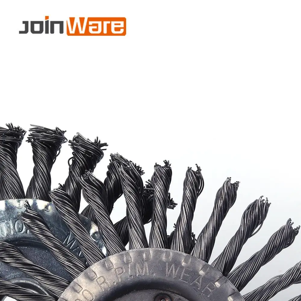 

125mm Twisted Wire Wheel Brush Set with 16mm Bore Knotted Wire Brush for Metal Polishing Cleaning Removing Paint Rust Corrosiont