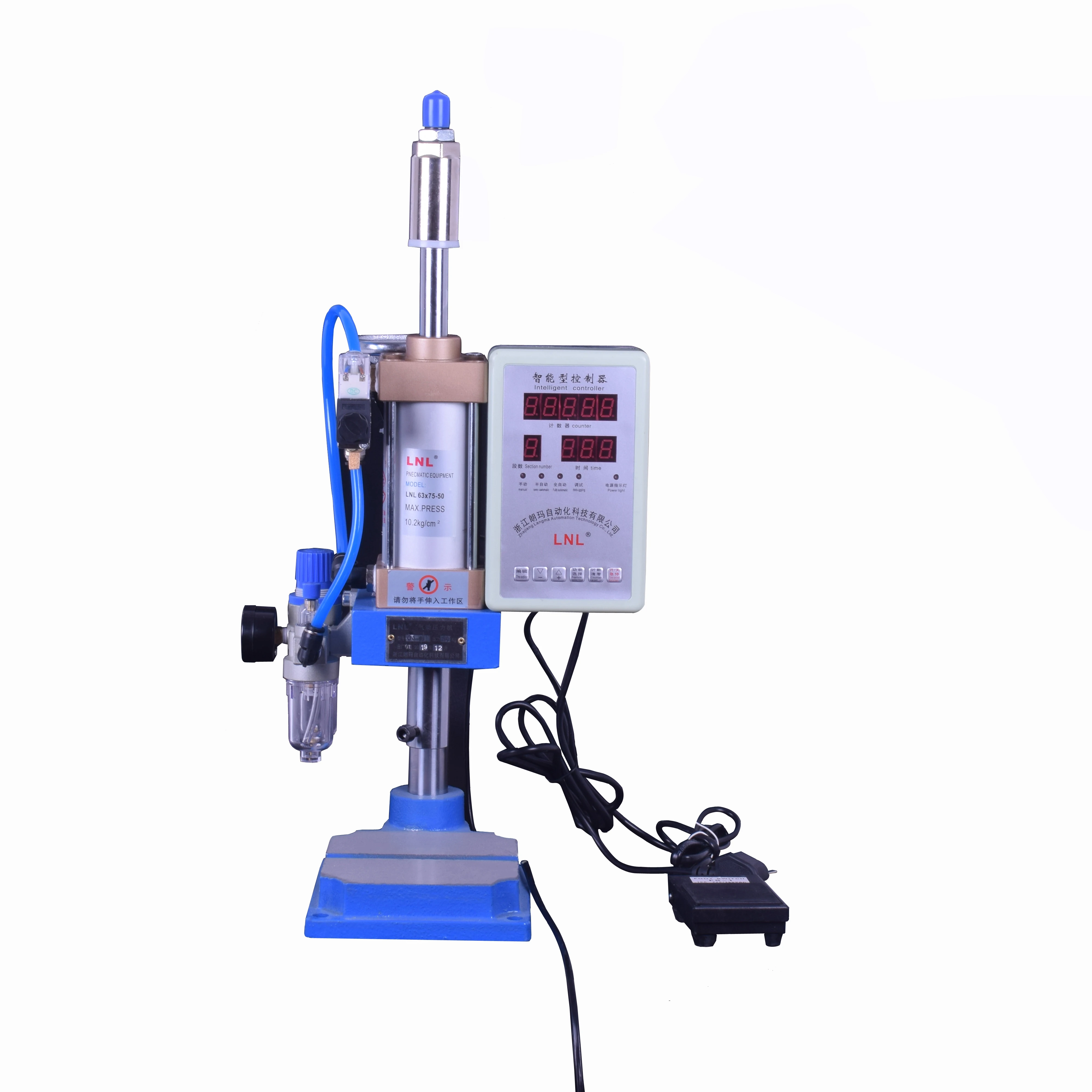 

Pneumatic Punching Machine 200KG Single Column Adjustable Force 220V/110V Bearing Press Thrust Combination with Controller