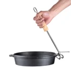 Голландский подъемник для крышки духовки, чугунный эмалированный подъемник для супа, кастрюля для тушения, кастрюля для супа для кемпинга, нержавеющая сталь, 2 крючка, антикоррозийный