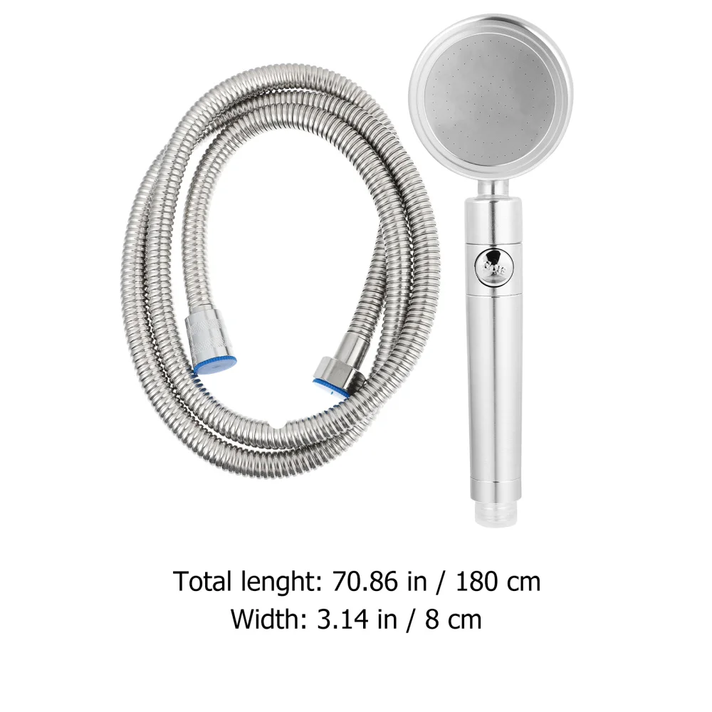 

1 Set of Convenient Shower Nozzle Durable Simple Spray Head with Hose (Silver)