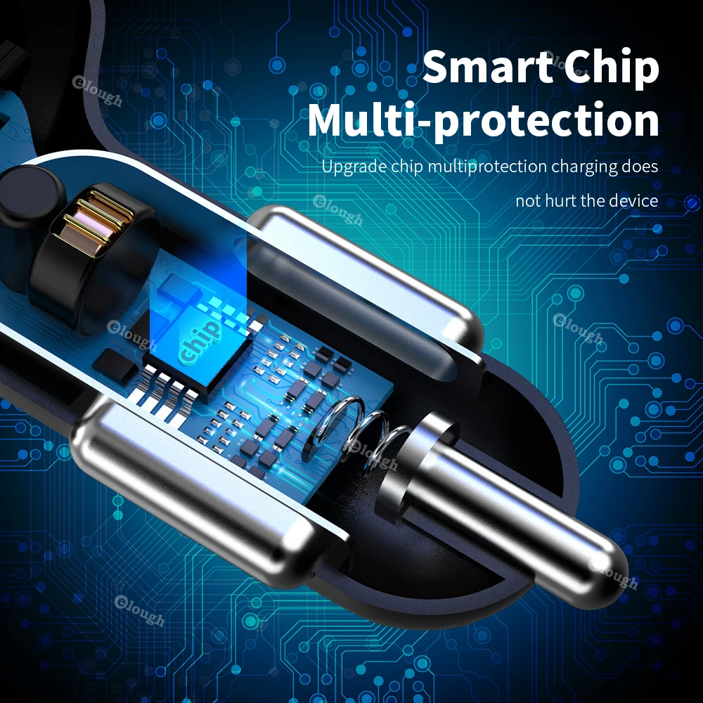 Автомобильное зарядное устройство Elough с 4 USB-портами и поддержкой быстрой зарядки