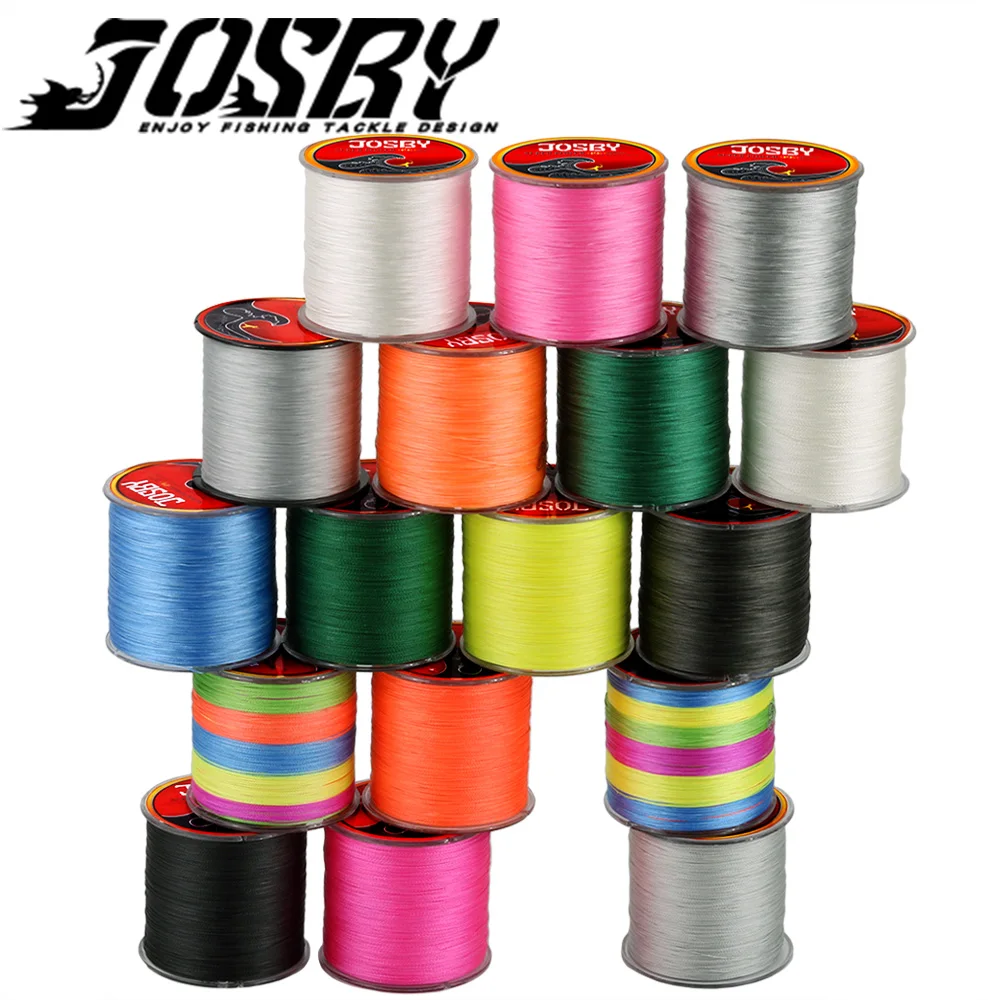 JOSBY 300 м 500 1000 4 нити 8 прядей разноцветный PE плетеный провод многонитевая