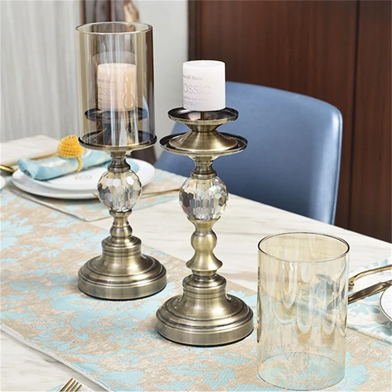 OUFULA лампа настольная в форме свечи с украшением виде кристаллов современный