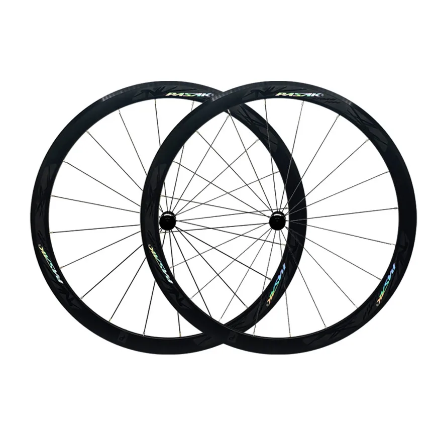 Bestellen C 6,0 700C Rennrad Laufradsatz Aluminium Versiegelt Lager Legierung Rad Set Runde Speichen 40mm Rim V Bremse Anti-cursor Aufkleber
