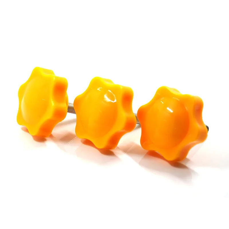 Желтая звездообразная Резьба M6 M8 Зажимная ручка из бакелитовой стали