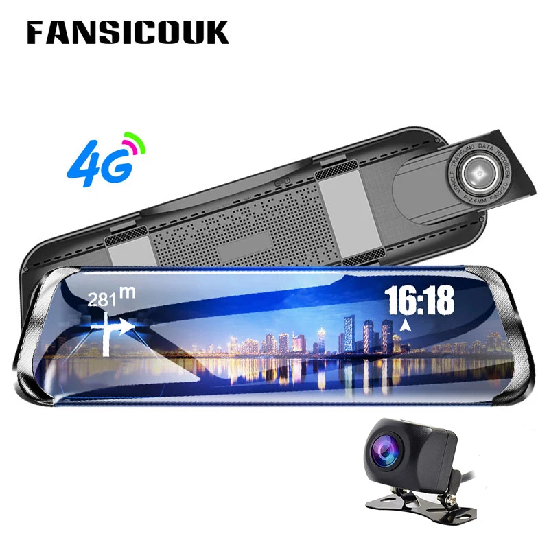 Fansicouk 10 ''Android 4G зеркало заднего вида Автомобильный видеорегистратор FHD 1080P ADAS gps двойной видеорегистратор dvr авто камера регистратор видео рекордер 786