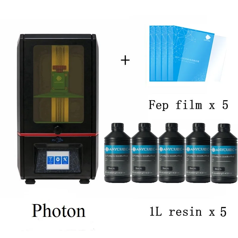 photonAdd 5L 5FEP ANYCUBIC Photon 3d принтер SLA УФ Смола 3d Принтер lcd Высокоточный светильник-отверждение Impresora настольный сенсорный экран Imprimante 3d - Цвет: photonAdd 5L 5FEP