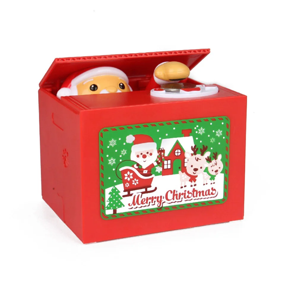 Счастливого Рождества копилка для денег Милая кража монета Санта Копилка-свинья