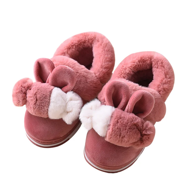 Зима 2019 г. домашние тапочки для малышей Домашние хлопковые с рисунком кролика