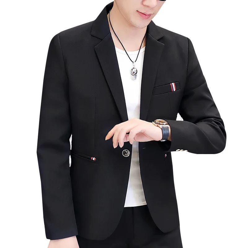 

2021 New Spring and Autumn Ribbon Decorative Suit Youth Slim Casual Single Button blazer