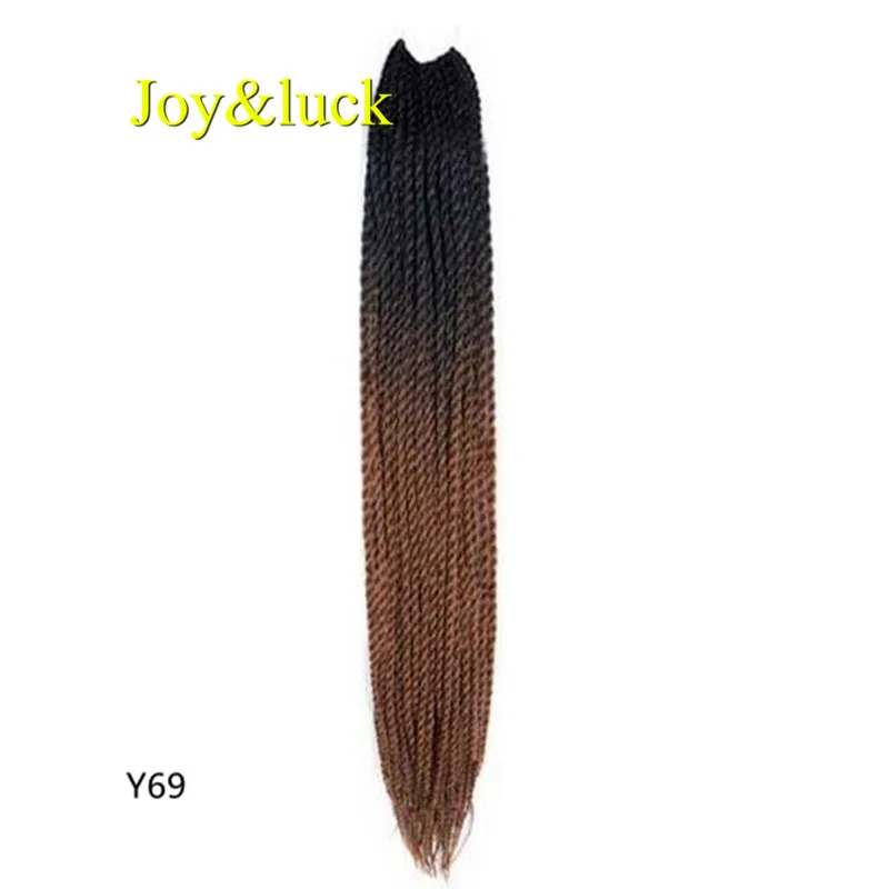 Y69 Joy& luck 24 дюйма Сенегальские закрученные крючком косички 30 прядей синтетические волосы для наращивания плетение волос - Цвет: Y69
