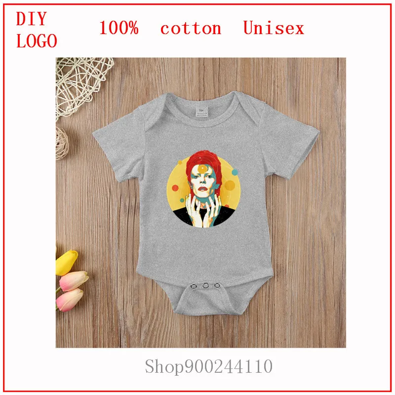 

Хлопковые детские комбинезоны bowie с рисунком, Детский комбинезон для новорожденных, одежда для маленьких девочек и мальчиков, костюмы для н...