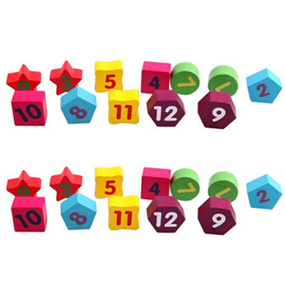 

Baby Promotion Wooden Clock 12 Number Colorful Puzzle Toy Educational Bricks