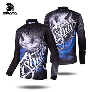 spata summer outdoor fishing shirts stand collar long sleeve anti uv sun protection moisture wicking breathable fishing jerseys free global shipping