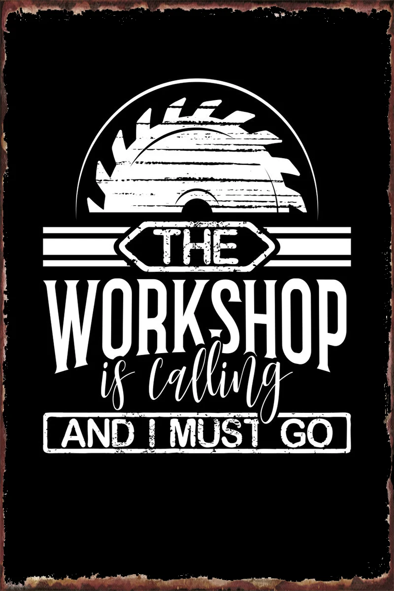 

Оловянная вывеска в мастерской, декор для стен, декор для комнаты в стиле ретро, винтажный металлический знак для мужчин, пещера, кафе, паба, ...