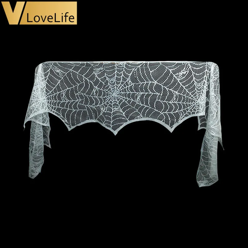 White Кружевная паутина для камина 244*45 см Салфетка для камина на Хэллоуин для дома украшение для мероприятия вечеринки на Хэллоуин - Цвет: White