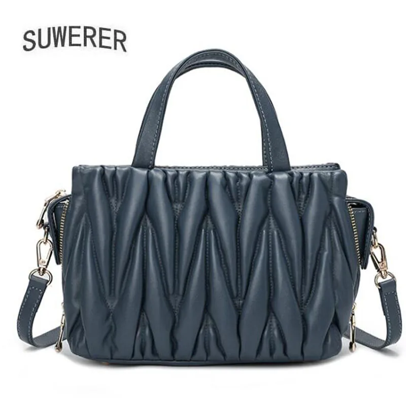 

High Quality Luxury Women Sheepskin Genuine Leather Handbags 2021 Fashion Large Capacity Designer Lady Top-Handle Bags