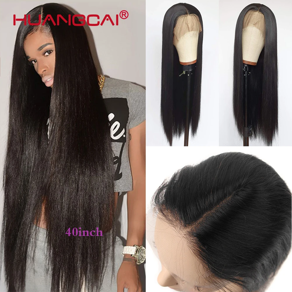 30 inch 13x4 Lace Front Wig Brazilian Straight Lace Front Human Hair Wigs Pre Plucked Remy Straight Lace Wigs Middle Part