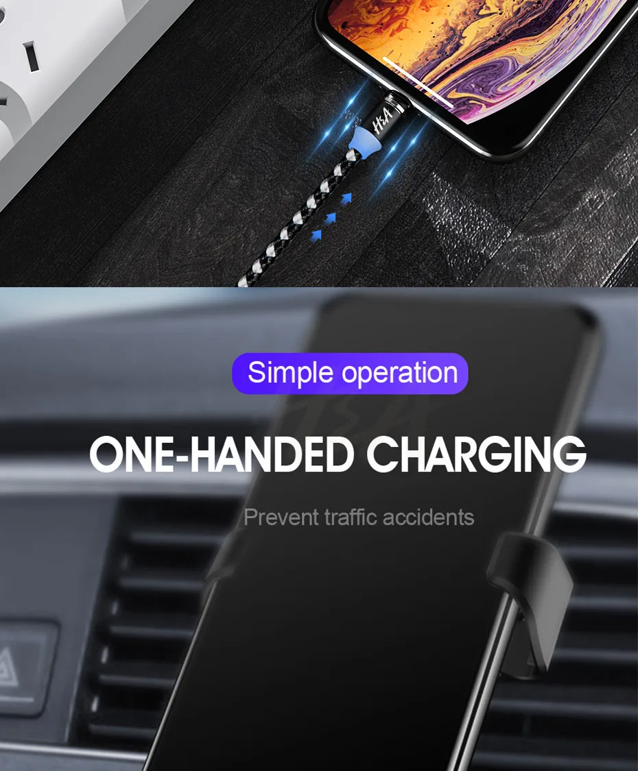 Магнитный usb-кабель H& A для быстрой зарядки, кабель USB типа C, Магнитный зарядный кабель Micro usb для зарядки и передачи данных, кабель USB для мобильного телефона