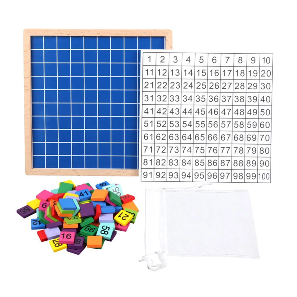 

Wooden Hundred Board Toy for Children 100 Digital Board Math Toy 1-100 Number Math Game Educational Toys for Kids