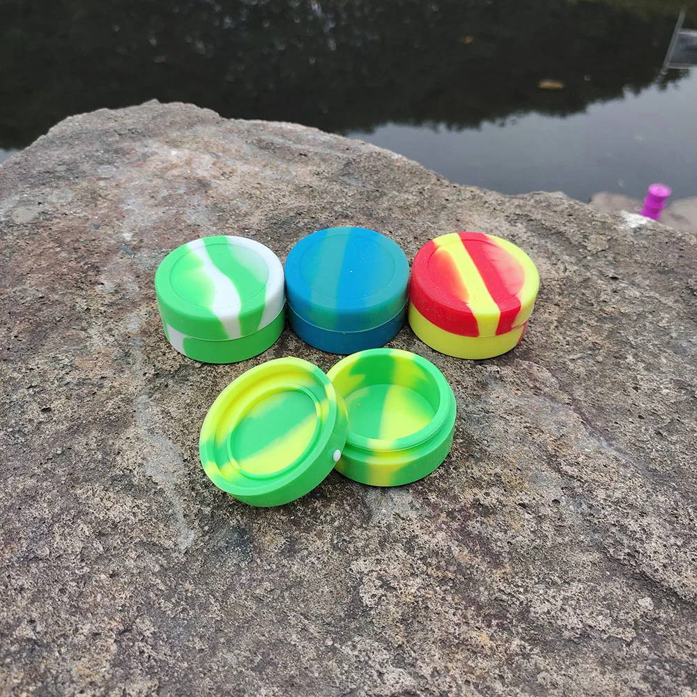 20 шт. антипригарный FDA силиконовый воск Dab Oil Stash Jar 3 мл Небьющийся контейнер