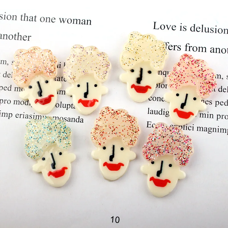 

10Pcs Catoon Clown Flatback Resin Cabochon Kawaii Characters DIY Embellishments for Scrapbooking Decoration Craft Accessories