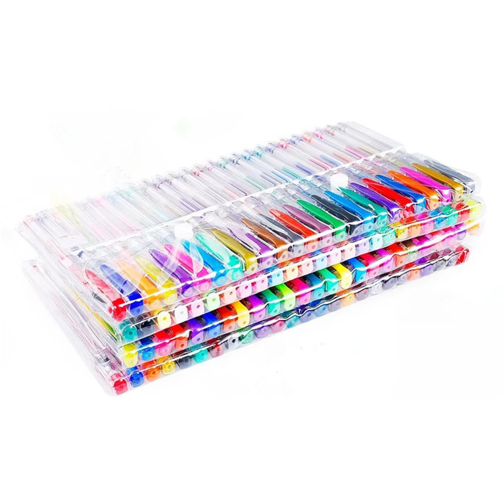 

New Hot Gel Pen Art DIY Writing Drawing 48/100 Color Set Art Paint Watercolor Pen Set for School