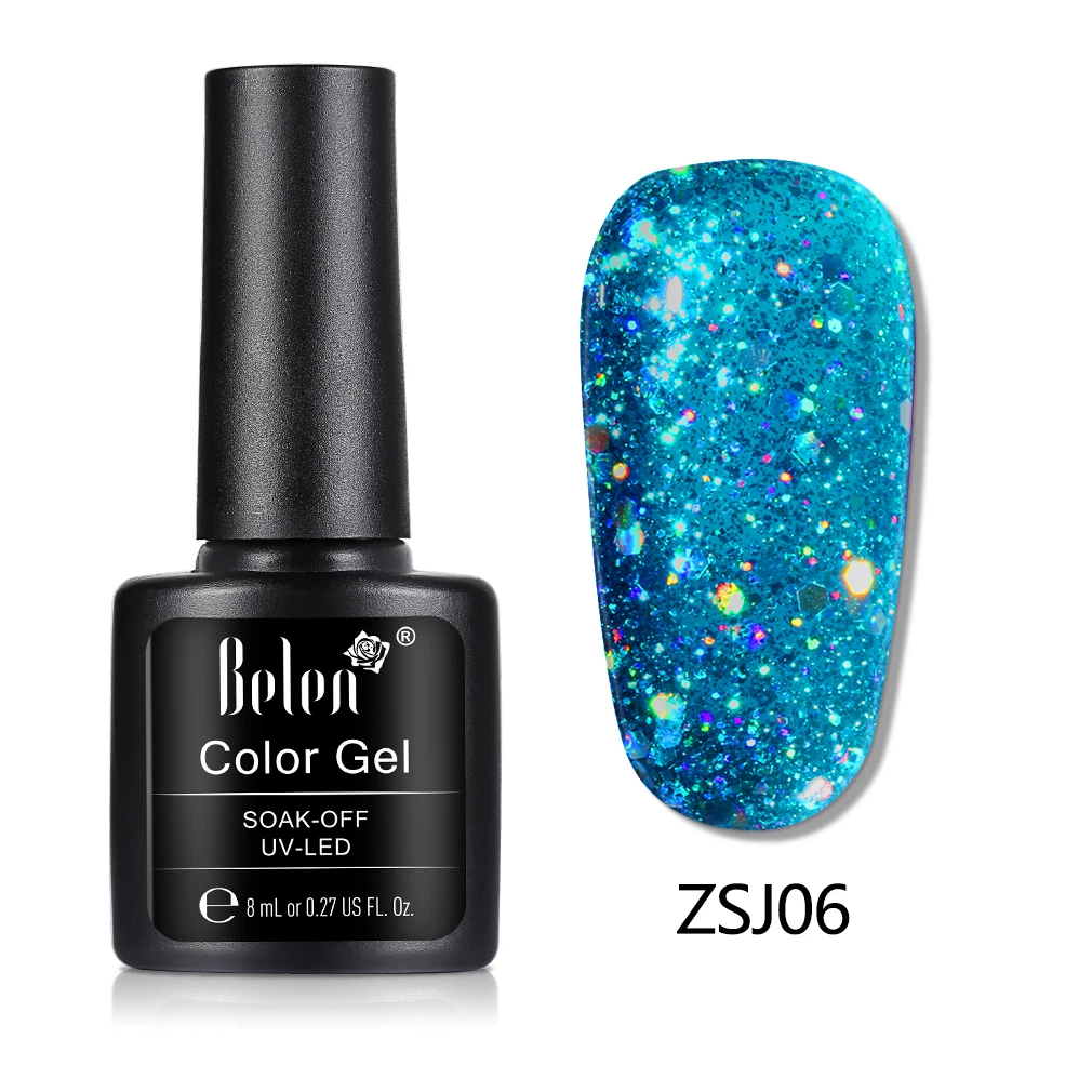 Belen 8 мл Алмазный Гель-лак для ногтей УФ светодиодный замачиваемый маникюрный