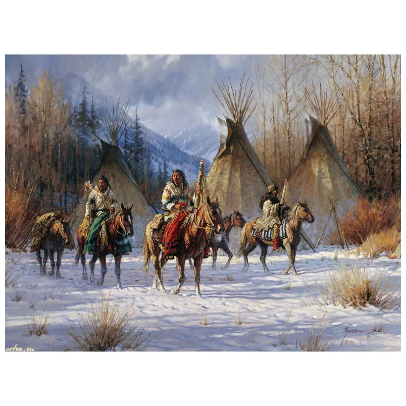 Алмазная живопись с изображением индийской лошади полноразмерная/круглая