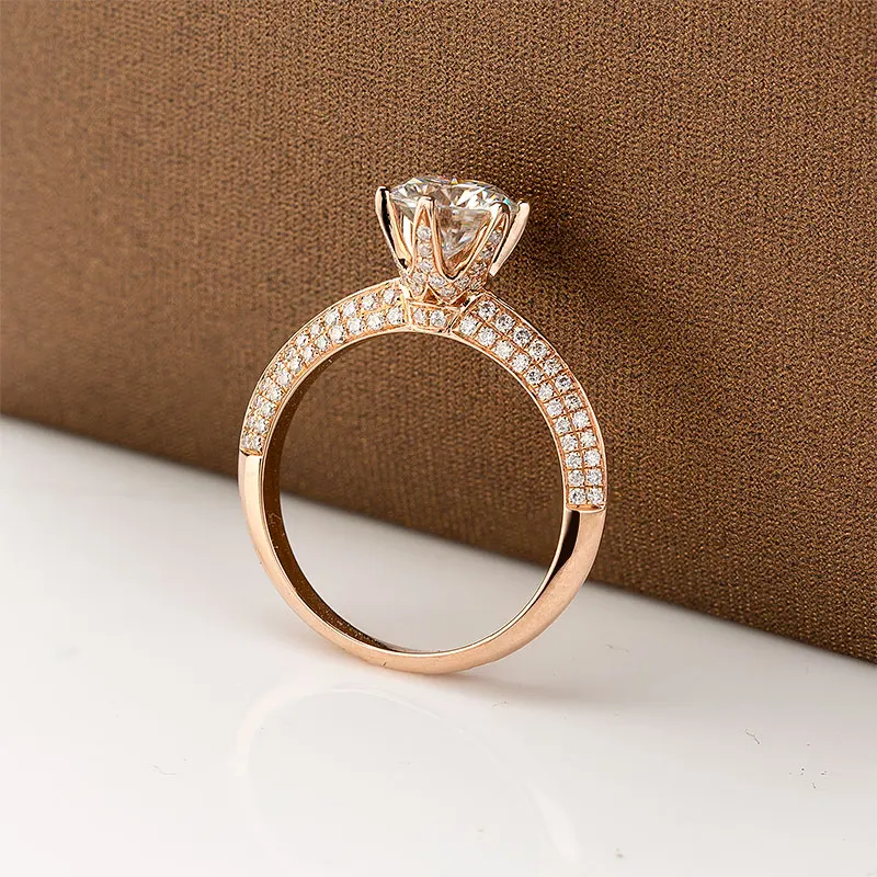 Серьги-гвоздики с бриллиантами 14k очаровательные кольца из розового золота