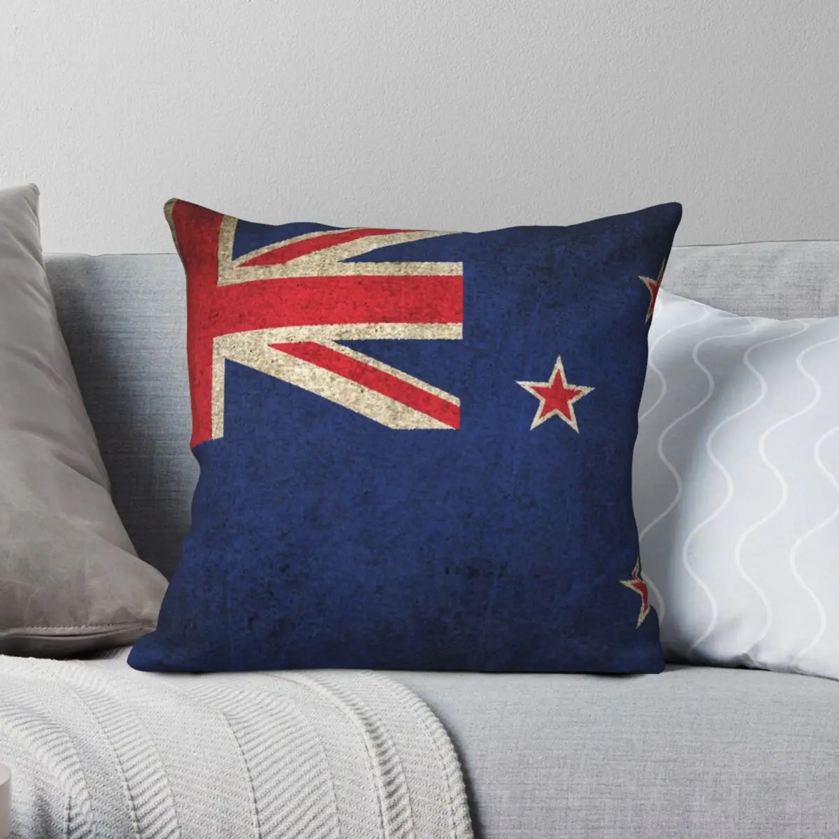 

Flag Of New Zealand Square Pillowcase Polyester Linen Velvet Creative Zip Decor Pillow Case Sofa Cushion Cover