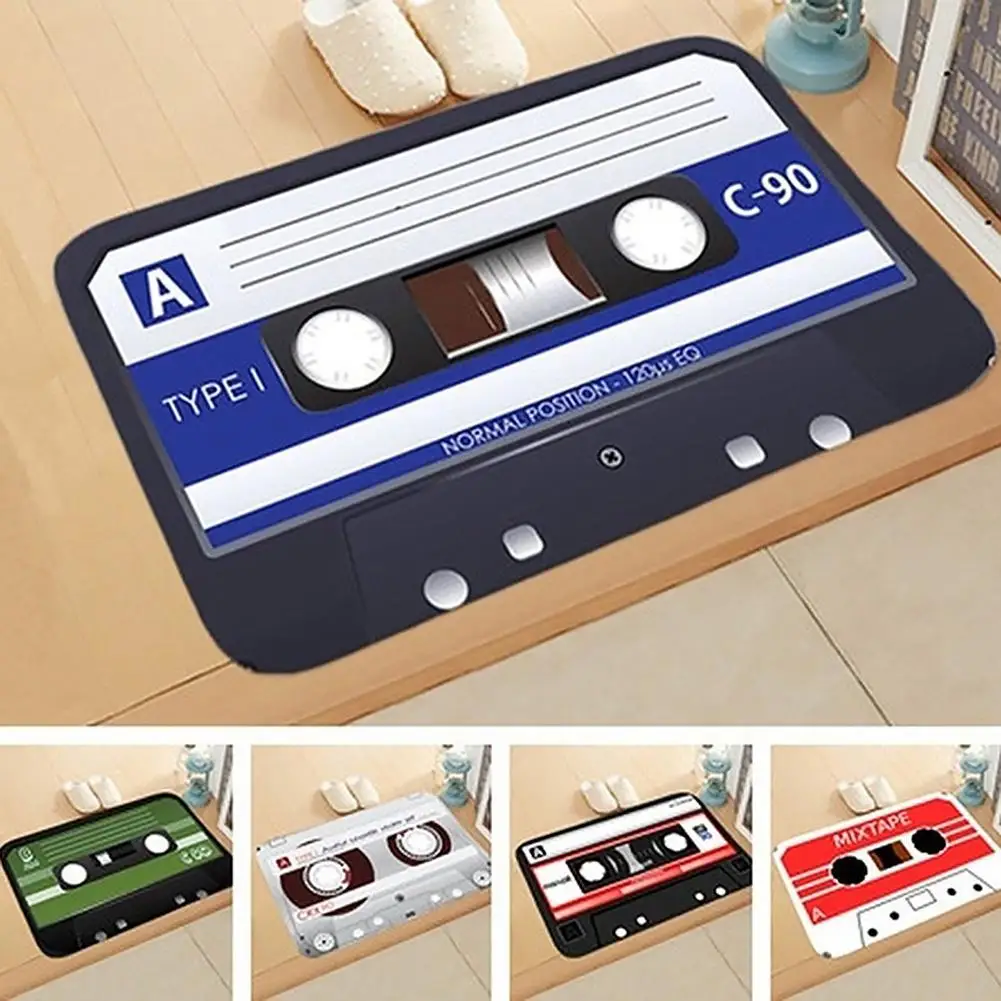 

Vintage Cassette Tape Non-slip Rectangle Door Mat Carpet Entrance Floor Decor New