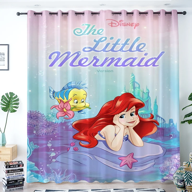 

Disney Curtains The Little Mermaid Blackout Digital Printing Princess Room Girly Custom Curtains Girl Bedroom Children's Gift