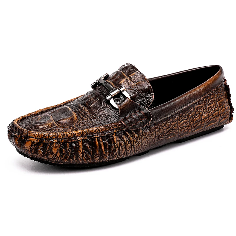 

Men Split Leather Casual Loafers Spring Slip-on Breathable Moccasins Autumn Male Drive Casual Shoes Business Office Loafers