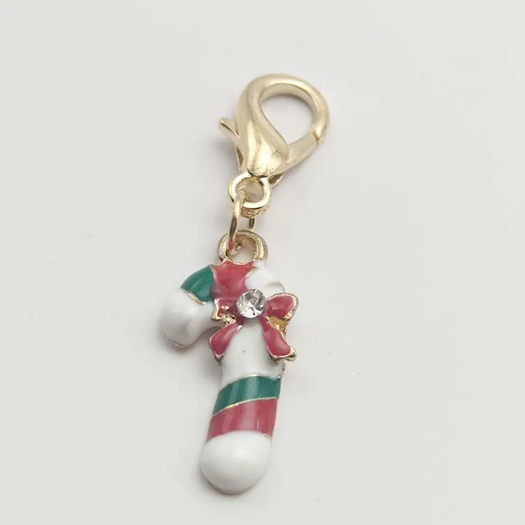 

95pcs 19designs Jewellery Christmas Decoration Enamel Tree Bell Snowman Keychains Alloy Lobster Buckle Clasp Charms Key Chains