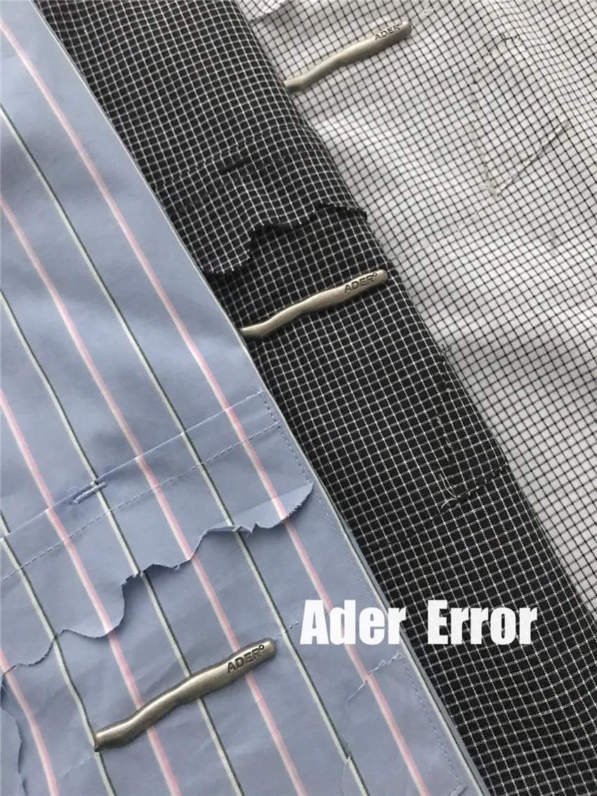 

ADER ERROR Cinder Pocket Shirt Men Women Adererror Torn Label Logo Shirts 1:1 High-Quality Long Sleeve Ader Blouse Plaid