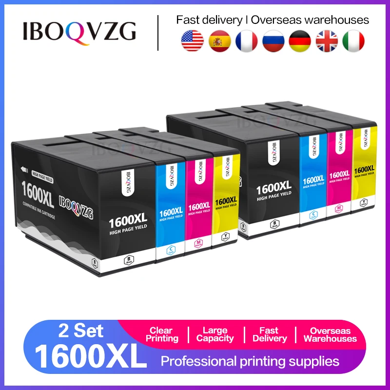 

IBOQVZG Compatible Ink Cartridge PGI-1600 PGI1600 PGI-1600XL For Canon MAXIFY MB2060 MB2360 MB2760 MB2160 Printer Full Ink
