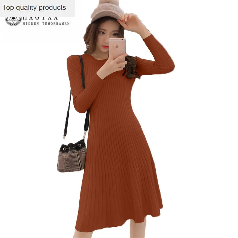 Новинка 2020 женское весенне-осеннее трикотажное платье модное простое тонкое