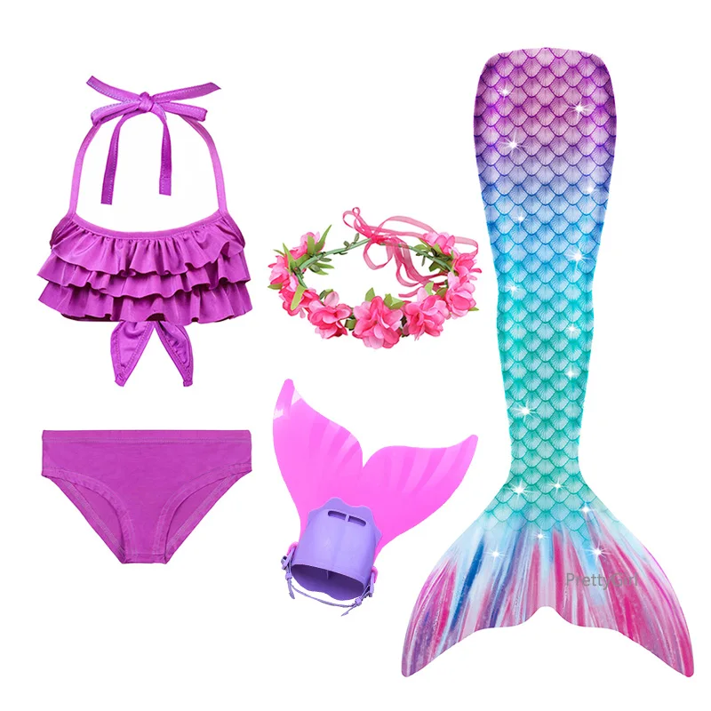 Женское летнее платье с хвостом русалки удобный Костюм Русалки для девочек