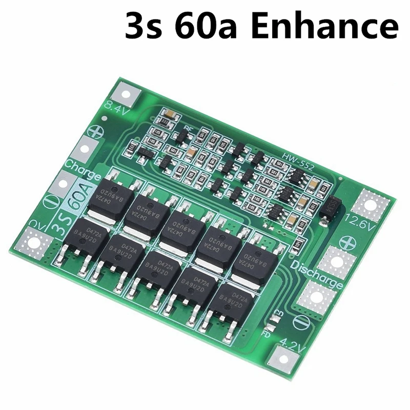 2 шт. защитная плата зарядного устройства для литий-ионных батарей 3S 60A двигателя