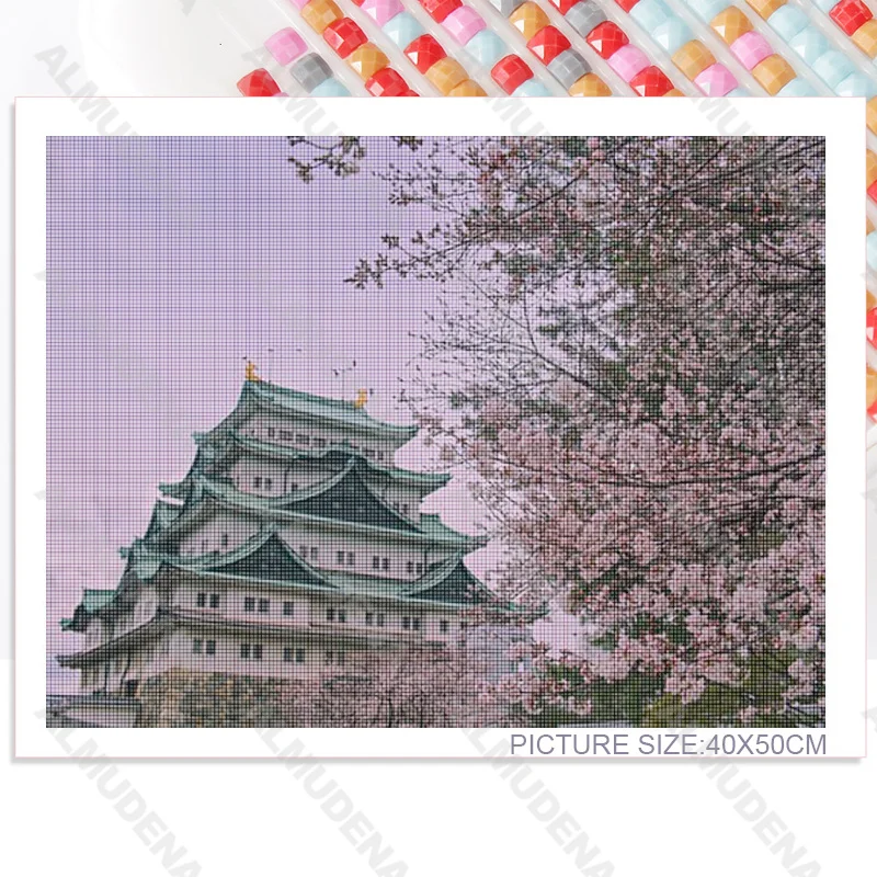 

Diy Diamond Painting European Manor Landscape Nordic Style Full Diamond Handmade Dot Diamond Bedroom Living Room Stickers