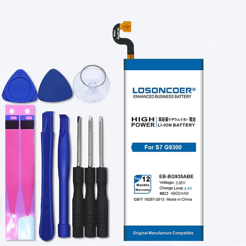 Аккумулятор LOSONCOER для Samsung GALAXY S7 100% оригинальный аккумулятор на 4800 мА/ч G9300 EB BG930ABE