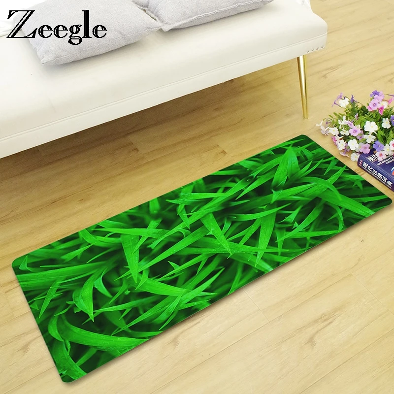 Zeegle травяная печать Балконный стол стул Пол коврики длинный кухонный Ковер