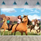 Виниловый фон для фотосъемки с изображением духовой лошади для празднования дня рождения девочек