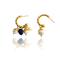 asymmetric stud earrings jewelry for women 2021 piercing woman natural pearl earring accessories bijouterie female new year gift