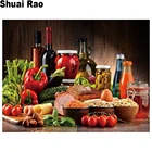 Алмазная 5d картина сделай сам с фруктами и овощами, квадратная Круглая Мозаика, вышивка из страз, украшение для кухни,